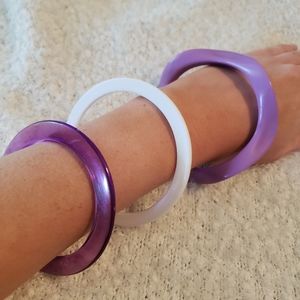Vintage 80s Bangle Plastic Bracelets 3pc